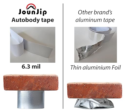 Auto Body Repair Tape, Heavy Duty Aluminum Tape, 6.3 Mil, 2" x 10”, 12 Pack | Car & Plastic Bumper Repairs; Heat Resistant, Strong Adhesive for Steel, Plastic & Fiberglass