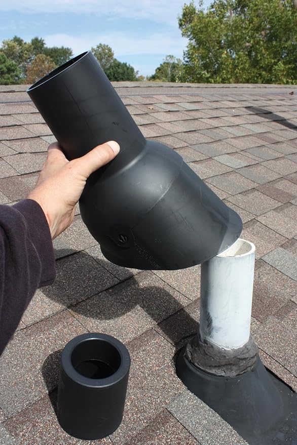 Pipe Boot Repair Flashing Adjustable 1.5 in. I.D. to 3 in. I.D. Vent Pipe in Black