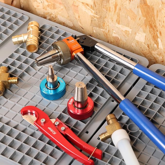 iCrimp PEX A Expansion Tool Kit, Extendable Handle, 1/2"-1", F1960/ProPEX | PEX A expansion tool kit with extendable handles, 1/2", 3/4" and 1" heads, cutter and lubricant.