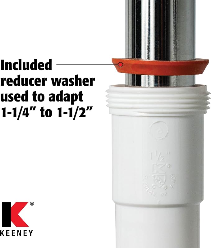 Keeney 400WK 1.25-in. x 1.5-in. Plastic P-Trap with Reducing Washer, White, 1-1/2-Inch or 1-1/4-Inch by 1-1/2-Inch (Pack of 4)