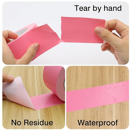 Heavy Duty Duct Tape 2 Inch X 33 Yards, 8.5 Mil Thickness, Multi Purpose Pink Duct Tape, No Residue, Waterproof and Tear by Hand - for Repairs, Industrial, Professional Use (Pack of 3)