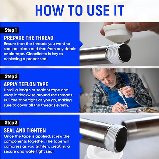 TAPEWELL Professional Grade Plumbers Tape - 1/2 Inch X 520 Inches, 1 Pack | High Density Thread Sealant Teflon Tape