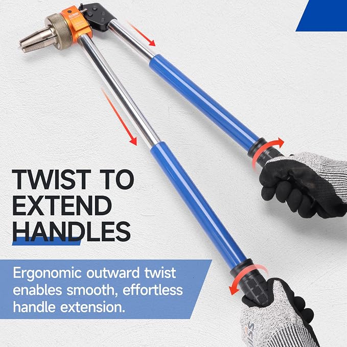iCrimp PEX A Expansion Tool Kit, Extendable Handle, 1/2"-1", F1960/ProPEX | PEX A expansion tool kit with extendable handles, 1/2", 3/4" and 1" heads, cutter and lubricant.