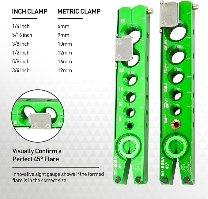Super Stars Cordless Drill Type Flaring Tool Kit 1/4"-3/4" Single Flare Tool 45° Eccentric HVAC Air Condition Refrigeration Tool