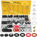 258 Pcs Hose Bib Repair Kit, Assorted Faucet and Plumbing Washers