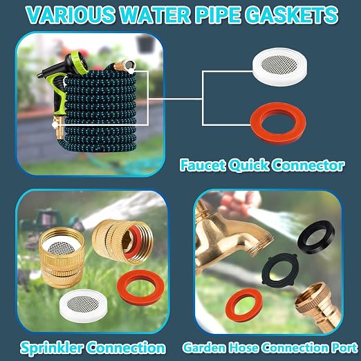KEZE 233 Pcs Plumbing and Faucet Washers Assortment Kit for Assorted Spigot Water Hose Bib Outside Garden Faucet Splitter Gasket Leak Plumbes Valve Stem Worn Out Repair