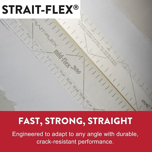 Drywall Tape – Mid-Flex Corner Tape for Drywall Repair – Flexible Roll for Inside, Outside and Off-Angle Corners – Clean Finish, No Cracks or Fuzz – 3" x 100' Roll