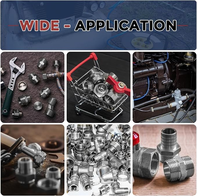 1/2" Male NPT to 1/2" Male NPT SUS304 Hex Nipple | Solid Male Pipe Adapter Hose Connectors for Pipe Repair, Bathroom Remodel, Tool Extensions, Compression, Irrigation