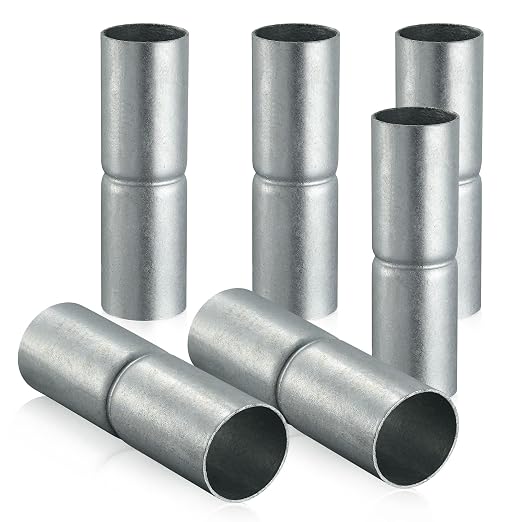 KINNAN 1-3/8" Top Rail Sleeves for Chain Link Fence, Galvanized Steel Top Rail Connector for 1-3/8" OD Pipe/Rail, 6 PCS