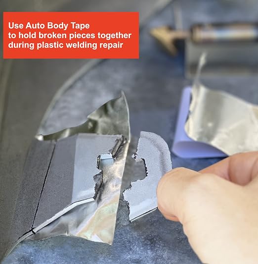 Auto Body Repair Tape, Heavy Duty Aluminum Tape, 6.3 Mil, 2" x 10”, 12 Pack | Car & Plastic Bumper Repairs; Heat Resistant, Strong Adhesive for Steel, Plastic & Fiberglass