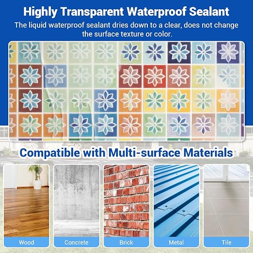 Transparent Waterproof Coating Sealant 280 Oz (8 KG)