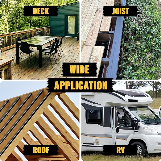 VIVIDA 2 in × 50 Ft Joist Tape for Decking, Deck Joist Butyl Tape, 1 Roll | Waterproof Deck Joist Tape, Butyl Sealant Tape, For Wood Beams, Roof, Black