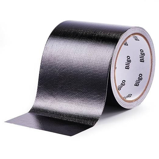 Heavy Duty Waterproof Repair Tape Multipurpose Black 4 Inch x 25 FT | for RV Awning, Tent, Tarp, Sail and Boat Cover, Outdoor Fabric Repair Patch, UVproof, Indoor Outdoor Use
