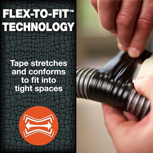 T-REX Flexible Waterproof Tape - Heavy Duty Adhesive Waterproofing Tape for Pool Repair, Leaks, Roof Patches - Extreme Weather & UV Resistance - Black, 1.88" x 30 ft. (Pack of 1)
