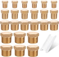 24PCS Brass Pipe Fittings Hex Head Plugs,1/8" 1/4" 3/8" 1/2" NPT | Outer Hex Head Plug Male Threaded Plugs Fitting Assortment Kit