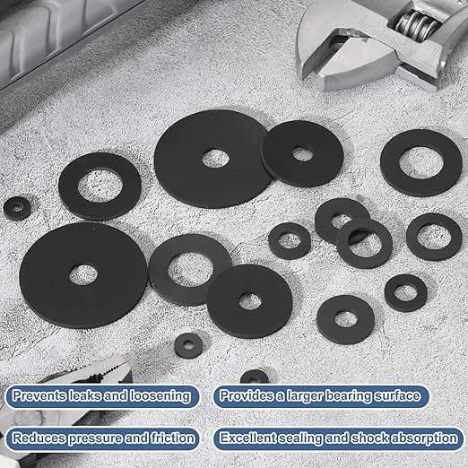 PATIKIL M2.5 Silicone Flat Washer, 20 Pcs 2.5mm ID 6mm OD Plain Washer Grommets O-Ring Sealing Gasket Spacer for Faucet Pipe Water Hose Shower Door Handles, Black