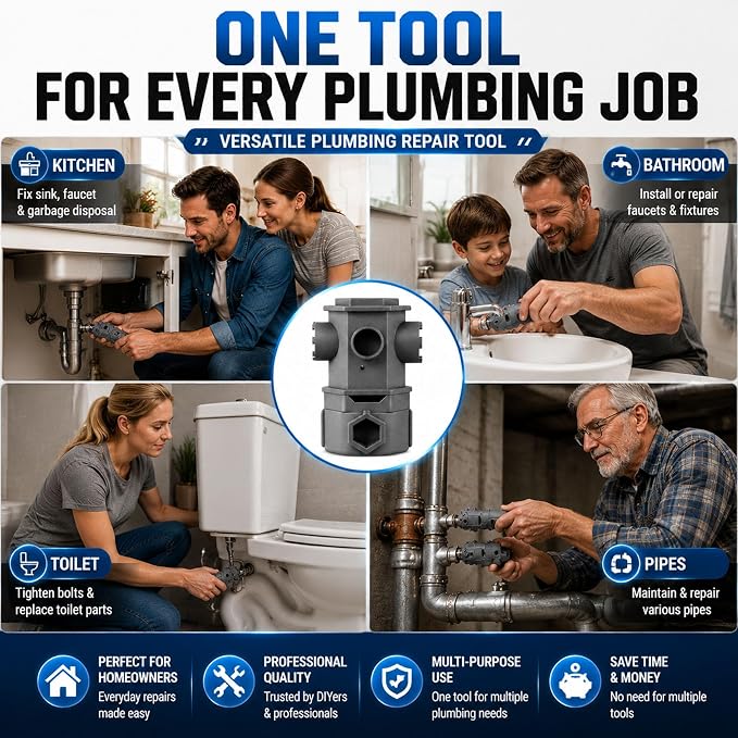 All In One Wrench Tool Set for Faucet,16 in 1 Plumbing Wrench Kit for Sink Repair, Plumbing Repair Kit for Kitchen Bathroom Toilet