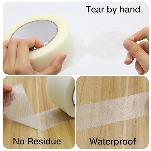 Duct Tape 2 Inch X 33 Yards, Heavy Duty Transparen Duct Tape, No Residue, Waterproof, Tear by Hand for Repairs, Industrial, Professional Use