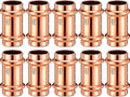 Therwen 10 Pcs Copper Pipe Press Fittings, 3/4 Inch Coupling with Stop Zero Lead, 3/4" Copper Coupling with Stop for Plumbing