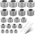 20Pcs Stainless Steel Pipe Socket Plugs,1/8" 1/4" 3/8" 1/2" 3/4" | 304 Stainless Steel NPT Male Thread Internal Hex Socket Pipe Plug Fittings Assortment,5 Sizes