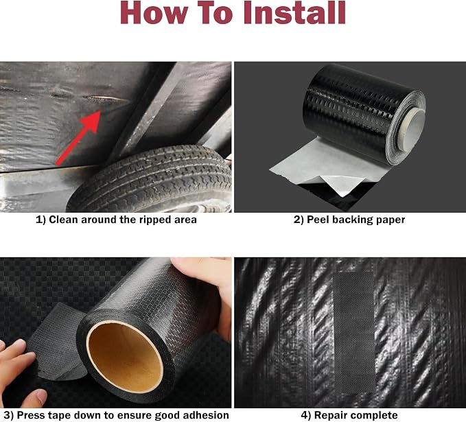Lumintrail Flex Mend Mobile Home RV Underbelly Pan Bottom Board Repair Tape | 4" x 108' | Permanent Adhesive Patch Repair For Mobile Homes, RV, Vapor Barrier | with a Lumintrail Keychain Light