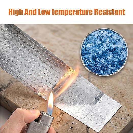 Butyl Waterproof Tape with Foil Backing, 4 Inch x16 Feet, Silver | Incredibly Sticky, Puncture-proof, Weather-resistant, for Glass & EPDM Roof Leak Patching