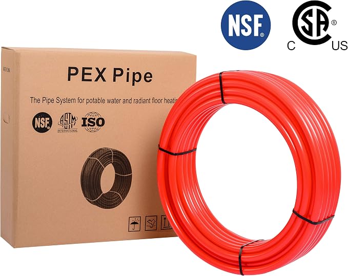EFIELD 3/4 Inch 200 Ft Pex-b Pipe/Tubing (NSF Certified) Red | for Potable Water-Plumbing Application with a Pipe Cutter (3/4-Inch, Red)(B-6)
