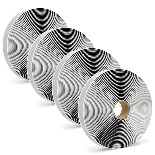 WELSTIK Black Butyl Tape 1"x1/8"x30' (4 Pack) for RV Roof & Windshield Seal | High-tack gasket tape; perfect for windshield replacement; waterproof leak sealant for RV roofs & truck bed covers.