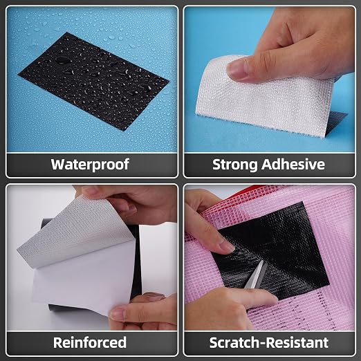 Heavy Duty Waterproof Repair Tape Multipurpose Black 8 Inch x 25 FT | for RV Awning, Tent, Tarp, Sail and Boat Cover, Outdoor Fabric Repair Patch, UVproof, Indoor Outdoor Use