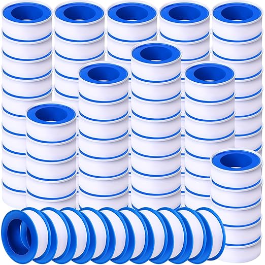 Pushglossy 300 Rolls PTFE Tape 1/2 x 520 Inches Plumbers Tape, White | Thread Seal Tape, Waterproof Sealant Ideal Plumbers, Leak-proof Shower Head Threads, Water Line Connection Repairs
