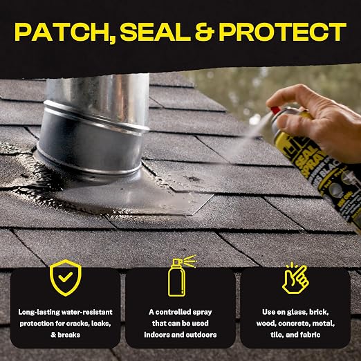 Alien Tape Sealant Spray 2Pk, Waterproof and Air Tight Liquid Rubber Spray Seals, Prevents and Patches Leaks, Protects Surfaces, Works on Most Materials, Long Lasting, Dries Clear - 2 Cans (28 Oz)