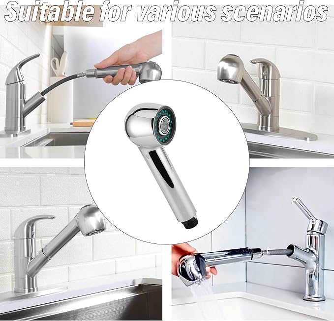 Kitchen Faucet Head Replacement,2-Function Pull Out Sink Sprayer