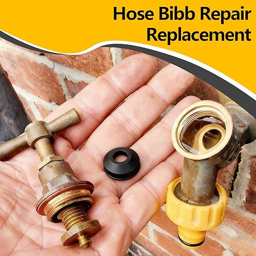 114-Piece 12 Sizes Faucet Washers Assorted Kit - Outdoor Spigot Repair Kit for Hose Bib, Water Valve - Flat & Beveled Faucet Rubber Washer Assortment, Brass Bibb Screws