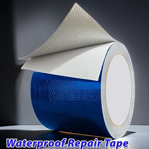 Waterproof Repair Tape for Fabric,Outdoor Repair 3.1IN x24.6FT (Blue)- for RV Roof, Tarp, Tent, Sail and Boat Cover Outdoor Repair Patch, Multipurpose Awning Repair Tape