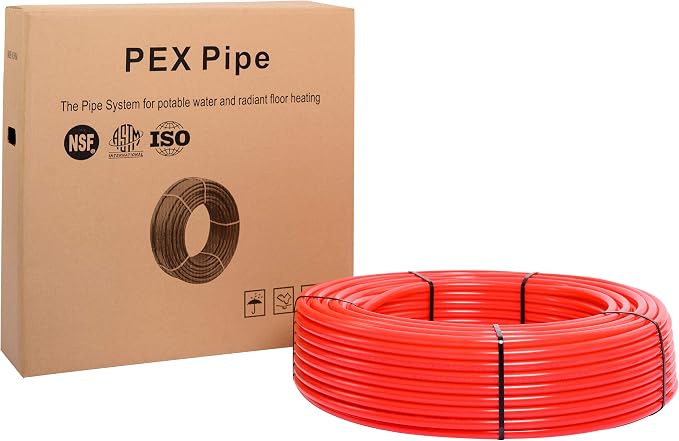 EFIELD 1/2 Inch 200 Ft Pex-b Pipe/Tubing (NSF Certified) Red color | for Potable Water-Plumbing Application with a Pipe Cutter (1/2-Inch, Red)(B-200)