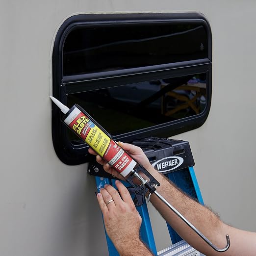 Flex Paste, Waterproof Paintable Putty, Spackle Sealant, Fill Gaps Cracks Holes - Block Out Water and Air - UV Resistant - Walls, Drywall, EPDM, Concrete, Roof, RV Repairs, Clear, Cartridge