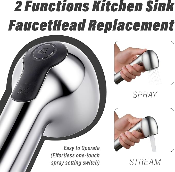Kitchen Faucet Head Replacement,2-Function Pull Out Sink Sprayer