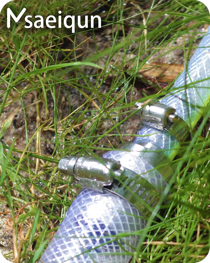 Stainless Steel Hose Barb Reducer 1" (25mm) to 5/8" (16mm) | with stainless steel hose clamps; suitable for pipe, fuel and air line repair, reducing connections and hose splicing 3-Pack