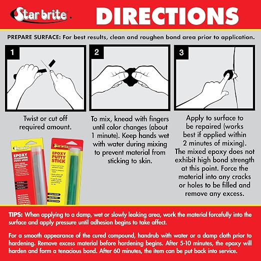 STAR BRITE Epoxy Putty Stick for Quick, Versatile, Permanent Repairs