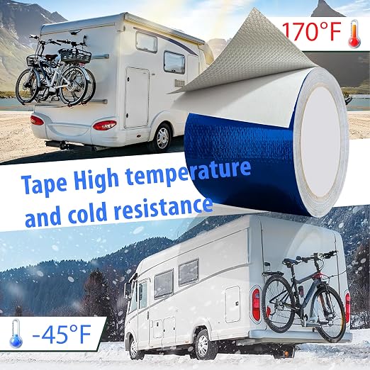 Waterproof Repair Tape for Fabric,Outdoor Repair 3.1IN x24.6FT (Blue)- for RV Roof, Tarp, Tent, Sail and Boat Cover Outdoor Repair Patch, Multipurpose Awning Repair Tape