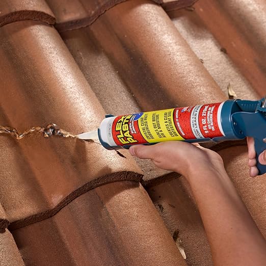Flex Paste, Waterproof Paintable Putty, Spackle Sealant, Fill Gaps Cracks Holes - Block Out Water and Air - UV Resistant - Walls, Drywall, EPDM, Concrete, Roof, RV Repairs, Clear, Cartridge