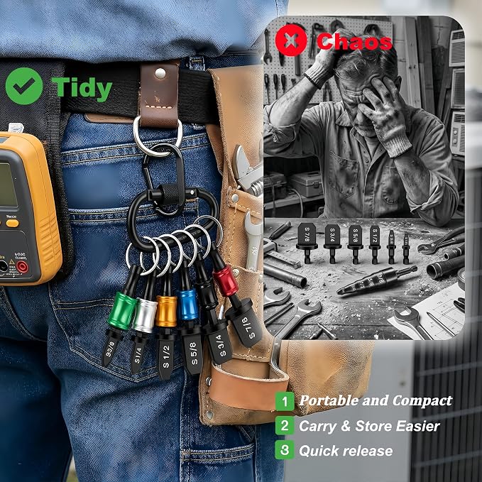 13PCS Swage Tool HVAC Repairing Set with Bit Holders, Hvac Gifts, Air Conditioner Copper Tube Expander Swaging Tool Drill Bit Copper Pipe Swage 1/4'', 3/8'',1/2'',5/8'',3/4'',7/8''